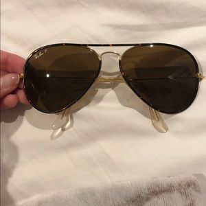 Rayban polarized brown aviators